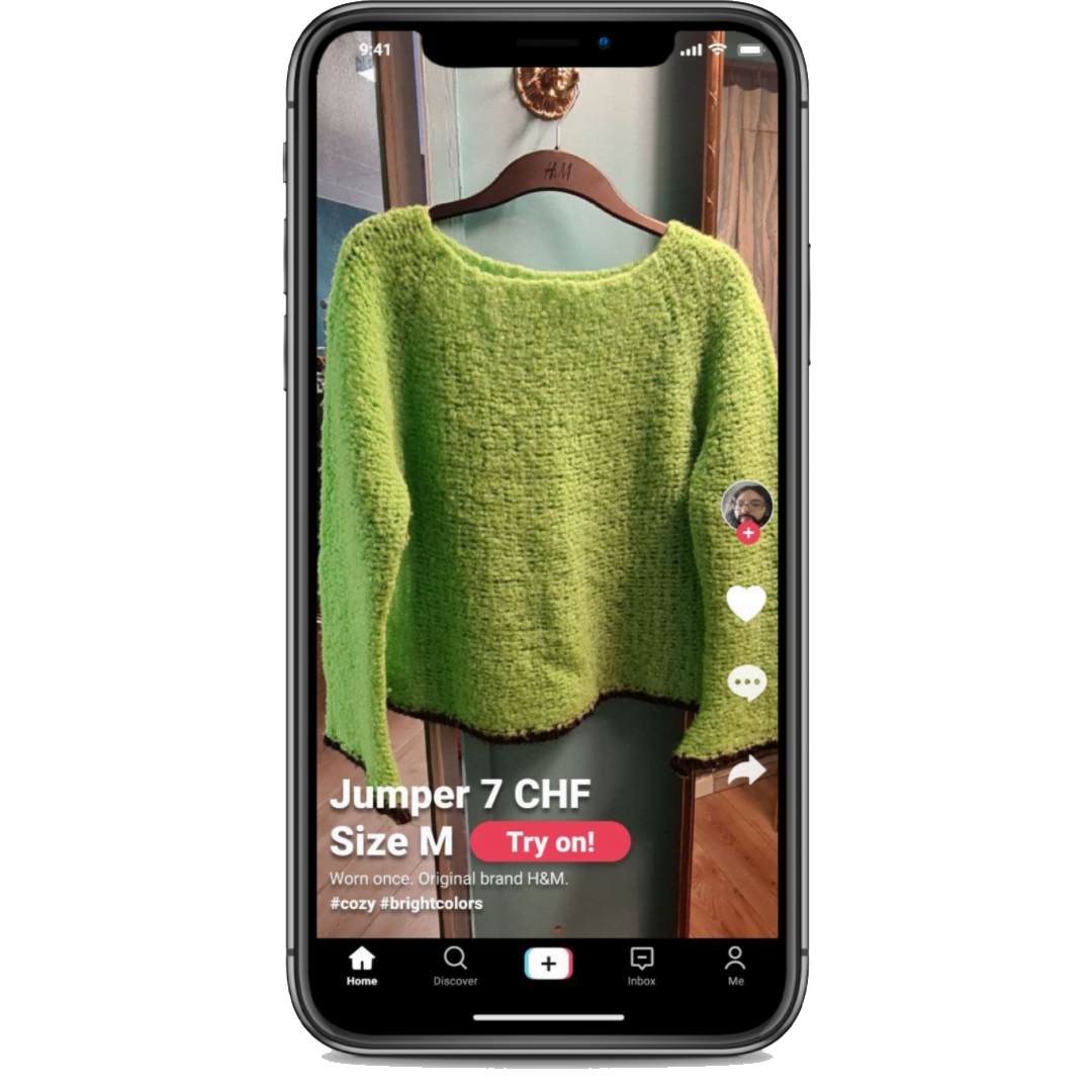 Screenshot der mobilen App Bli Bli Dressing